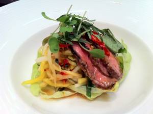 The feast began with a perfect Thai beef salad featuring marinated, grilled flank steak.