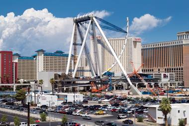 The Linq's 550-foot observation wheel looks like something from a science fiction flick.