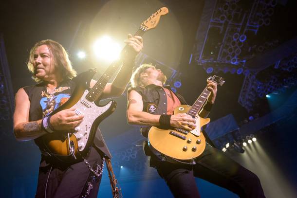 Guitarists Dave Murray and Adrian Smith (right)