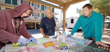 Local artist Alexander Huerta offers art classes at Shannon West Homeless Youth Center twice monthly.