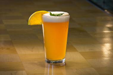 Aperol and basil give the classic beer-lemonade combo an autumnal twist.