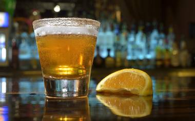 The Santa Fe saloon pairs Shock Top with Grey Goose L'Orange for the holiday-inspired cocktail.