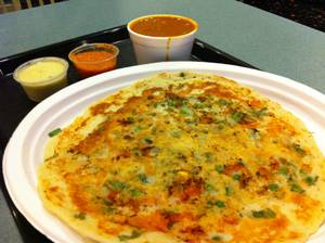 A different late-night pancake: India Masala's tasty <em>uthappam</em>.