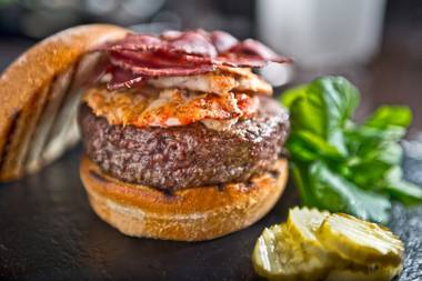 The Surf, Turf and Air Wagyu Kobe Burger combines beef, crab and duck, plus truly decadent condiments.