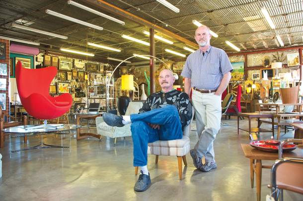 Interior redecorating: Retro Vegas owners Marc Comstock (left) and Bill Johnson are staying put on Main Street.