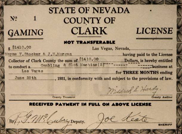 Mayme Stocker was issued the county's first gaming license.