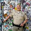 Wordsmith with a badge: Downtown’s resident poet-cop, Harry Fagel.