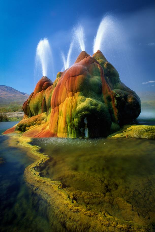 Not a mirage: The Fly Geyser has to be seen to truly be believed.