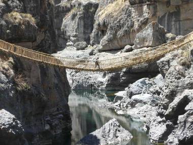Atlas Obscura co-founder Dylan Thuras takes a walk on Keshwa Chaca, the last remaining Incan rope bridge in Peru.
