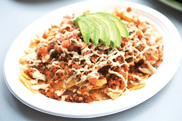 Simply Pure's nachos are more tempting than you'd expect vegan food to be.