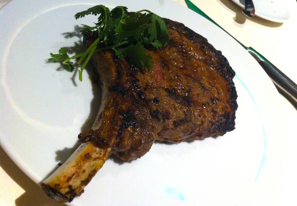 The pan-seared ribeye is the signature steak at the new Charcoal Room at Palace Station.