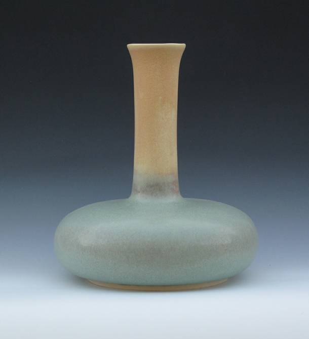 Arnold makes his ceramics from scratch, including building his own casts and molds and mixing his own clay and glazes.