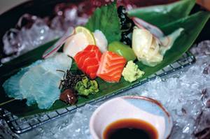 Chef Takeshi Omae imports his sashimi from the famed Tsukiji Fish Market in Tokyo.