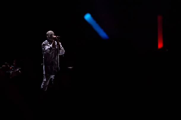 Kanye West closes night one of the 2014 Life Is Beautiful music festival in Downtown Las Vegas, Friday Oct. 24, 2014.