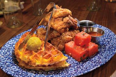 Chicken ‘n’ Watermelon ‘n’ Waffles, a unique take on Southern food at Yardbird.