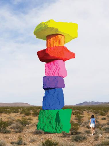 Rendering for a portion of Ugo Rondinone’s “Seven Magic Mountains.”