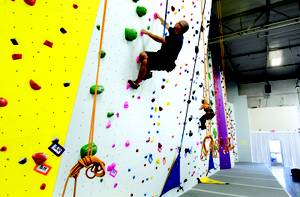 The 30-foot wall has auto-belays and a nice range of difficulty. 