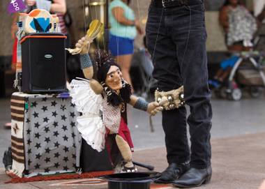 The proposed City of Las Vegas ordinance aims to curb crowding, nudity, noise, turf wars among buskers and aggressiveness toward visitors.
