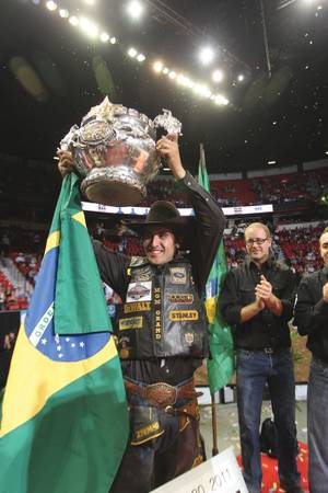 Glory of the ride: Silvano Alves is a three-time PBR world champion.
