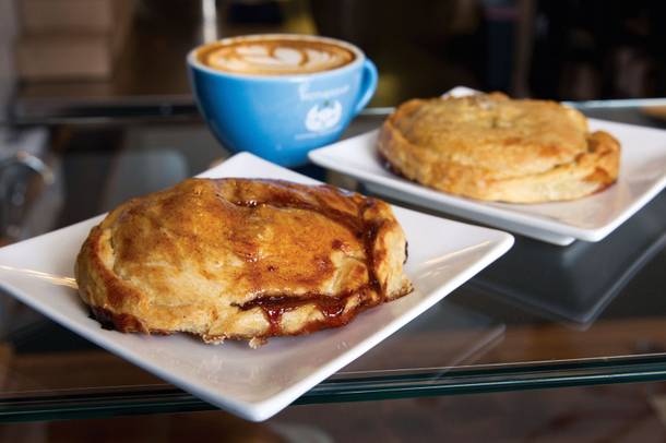 Perfect pairingL Pick up a sweet or savory hand pie with your coffee.