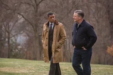 When opposite temperaments attract: Will Smith, left, and Alec Baldwin, in Concussion.