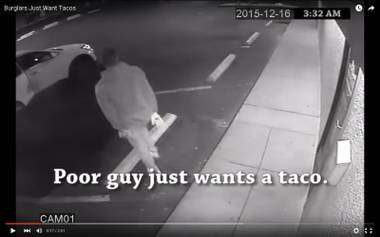 The video depicts the robbers as hunger-crazed patrons seeking out Mexican food.
