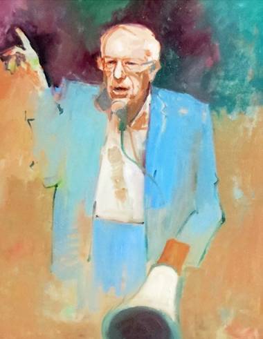 Jerry Ross, “Feel the Bern,” oil on canvas