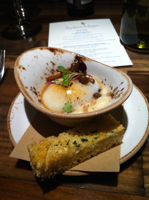 The poached egg was a favorite dish at the February dinner.