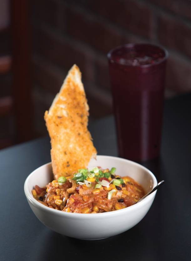 J. Gumbo's Bumblebee Stew is a gluten-free and vegan riff on maque choux, a Creole and Native American mashup.