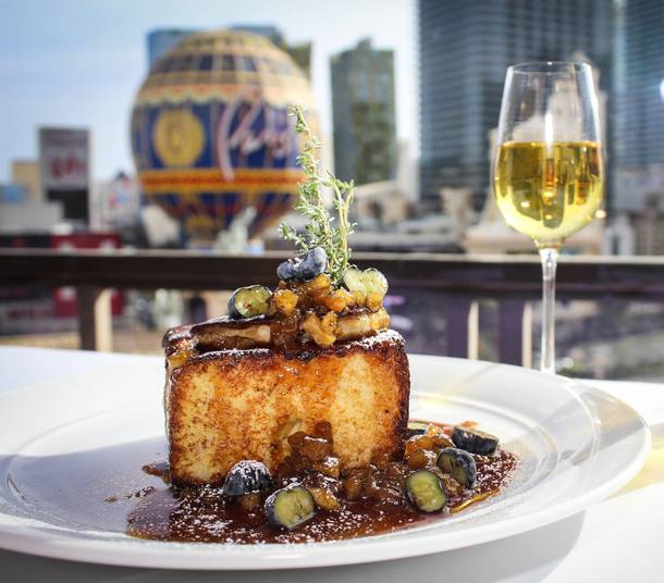The Eiffel Tower Restaurant will also be offering this delectable dish for Mother's Day: Luxury French Toast with foie gras, calvados and caramel apple. 