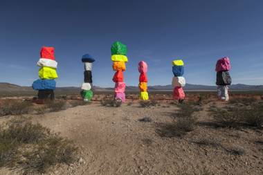 An expected 19 million vehicles will pass the "Seven Magic Mountains" installation during its two years in the desert before it gets spirited away without a trace.