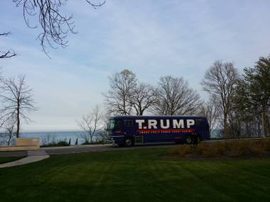 Artists Mary Mihelic and David Gleeson purchased Donald Trump’s former campaign, bus turned it into a roving anti-Trump contemporary artwork and hit the road.
