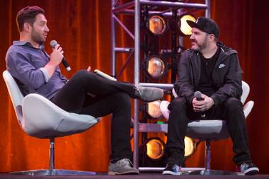 Jason Strauss and Pasquale Rotella at the fifth installment of EDMbiz, during the latter’s first-ever keynote.