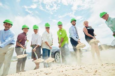 Urban Seed broke ground on a farming facility just west of the Las Vegas Strip July 29.