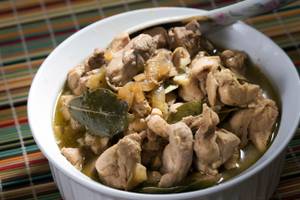 Arlene Miller's adobo recipe calls for chicken, vinegar, garlic, bay leaf and soy sauce. 