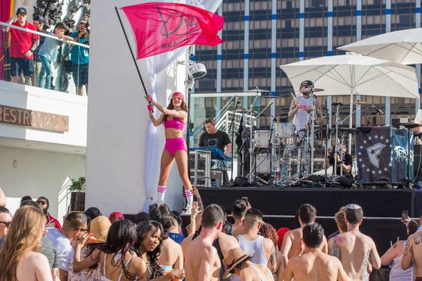 Travis Barker performs at Drai's Beachclub on March 11.