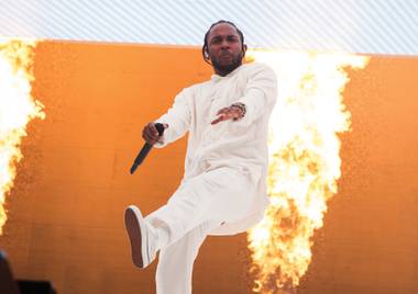 Kendrick Lamar, closing out Coachella.