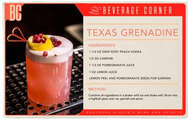 Everything is bigger in Texas, and while this is just a small cocktail, it packs a big punch. 
