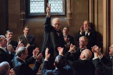 The film takes a deep dive into political machinations, as a wing of Churchill’s war council pressures him to negotiate with Hitler.