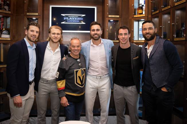 Wolfgang Puck poses with Vegas Golden Knights