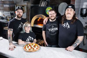 The Yukon Pizza team, from left: Alex White, Dani Garcia-White, Cameron White and Justin Ford