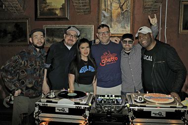 From left, SSC artists DJ Ari, Sin City Soul, Double Peas, Cool Hands, McNasty and DJ Harry A.
