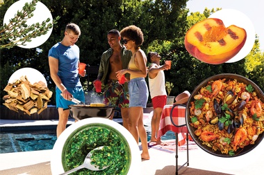 You’ll often find your guests crowded around the grill watching you and waiting for the first bites off the fire.