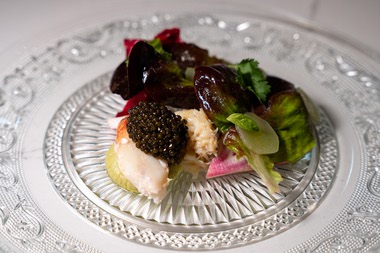 This chef, who cooked at Napa Valley landmark The French Laundry, is most influenced by ingredients, so his menu is changing often based on what’s available.