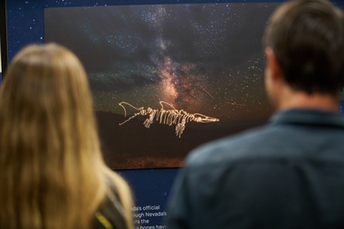 The artist's first museum exhibition in the United States combines his playful light painting process with the barren beauty of the Nevada desert, showing at Nevada State Museum.