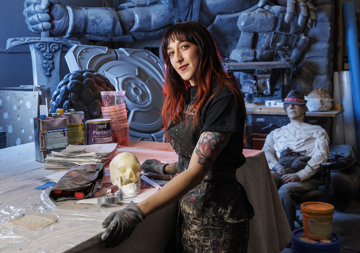 Jacqueline has honed her artistic abilities at the Break All Productions workshop, developing skills that range from sculpting and painting to large-scale building and scenic design.