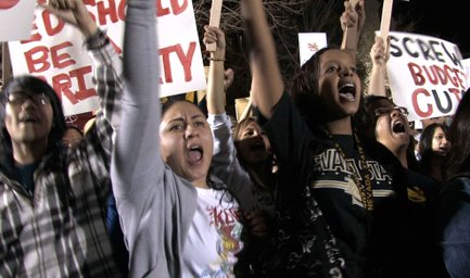 Students rally against budget cuts