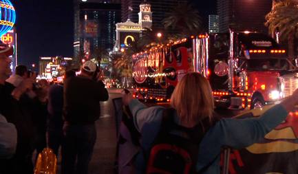 NASCAR Hauler Parade on the Strip