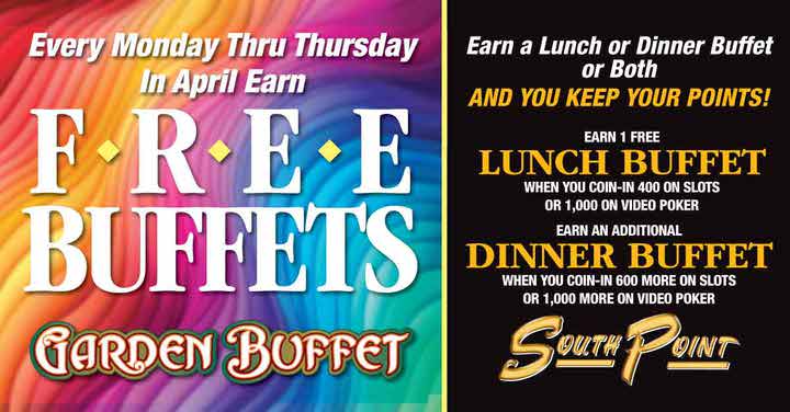 Free Buffets – Mondays through&nbsp;Thursdays