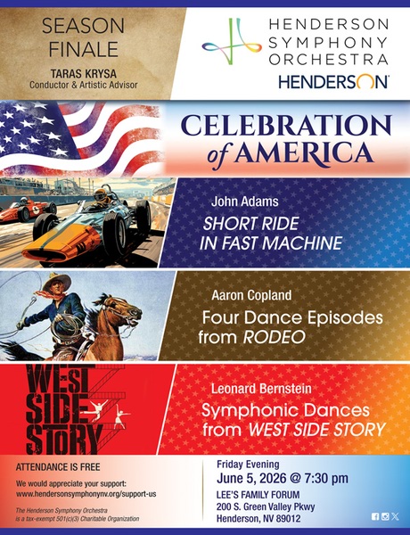 Henderson Symphony Orchestra Announces Season Finale: Celebration of America